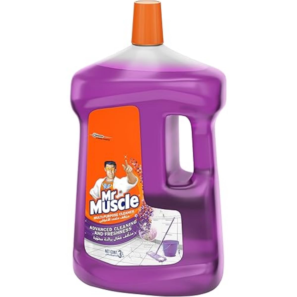 Mr. Muscle All Purpose Lavender Liquid Floor Cleaner, For Advanced Cleaning & Freshness, 3L