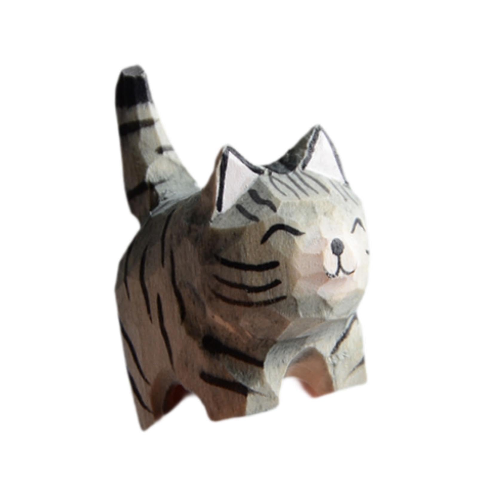 TWISAXC Cat Statue For Home Decoration Crafts Artwork Elegant Cat Sculpture Figurine Gift Cake Ters Or Even As Decor