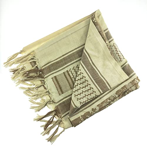 Image of Luxns Military Shemagh Tactical Desert Scarf / 100% Cotton Keffiyeh Scarf Wrap for Men And Women