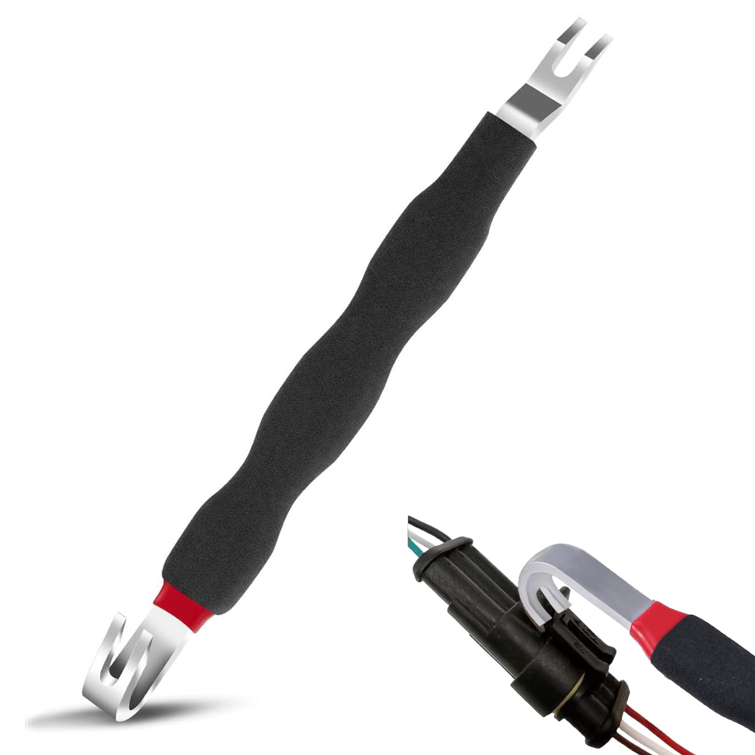Tweozek Black Automotive Electrical Connectors, Terminal Removal Tool Electricals Disconnect Pliers, Double Head Electrical Connectors, Connector Removal Tool For Cars Trucks System (Black)