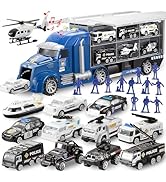 Amazon.co.jp: Carecoly トラック 警察車両セット ミニカーセット