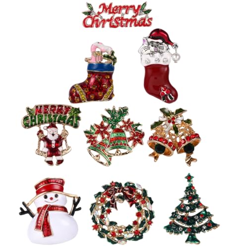 Broche créative pour vêtements au motif de Noël unique, lot de 9 pièces pour soirée chic