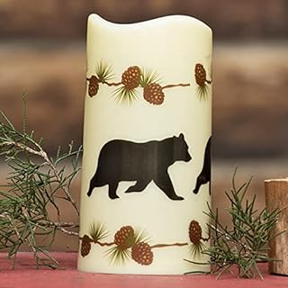 BLACK FOREST DECOR Pinecone Bear LED Candle