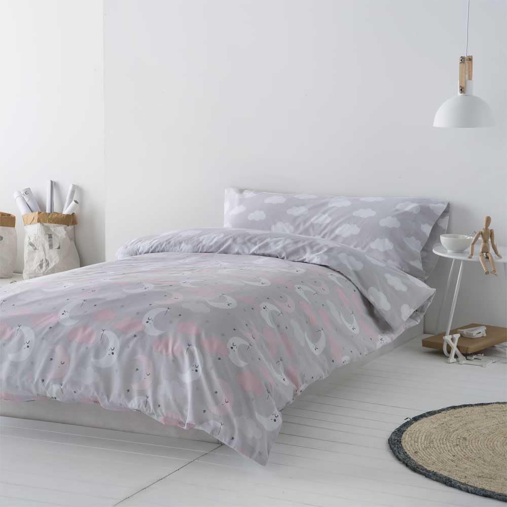 COTTON ARTean Funda Nordica Infantil/Juvenil Reversible LUNITAS. Cama de 90 (150 Ancho x 220 cm. Largo).