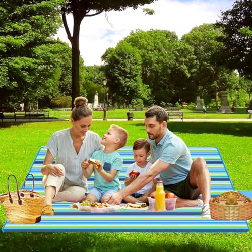 PUPOPIK Picnic Beach Blanket, Picnic Mat 80x57in Waterproof Foldable, Family Mat, Portable Large Picnic Blankets for Travel, Hiking, Music Festival…