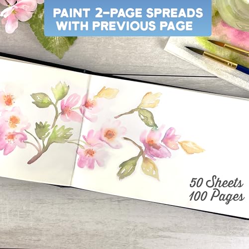 Image of ArtSkills Watercolor Journal for Painting, 200 GSM Sketchbook with Watercolor Paper, 36 5 inch x 8.25 inch Sheets (Pack of 2)