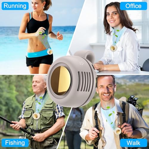 Image of Portable Silent Mini Bladeless Electric Fan,Mini Whirlwind Fan for Waist Clip Fans,Rechargeable HandsFree Clip on Fan for shirt for Shirt,Suitable for Outdoor &Travel & Office(White)