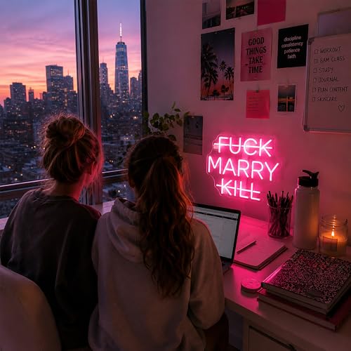 Image of Pink Neon Sign Led Neon Lights Signs for Wall Decor USB Powered Led Signs for Room Decoration-Marry
