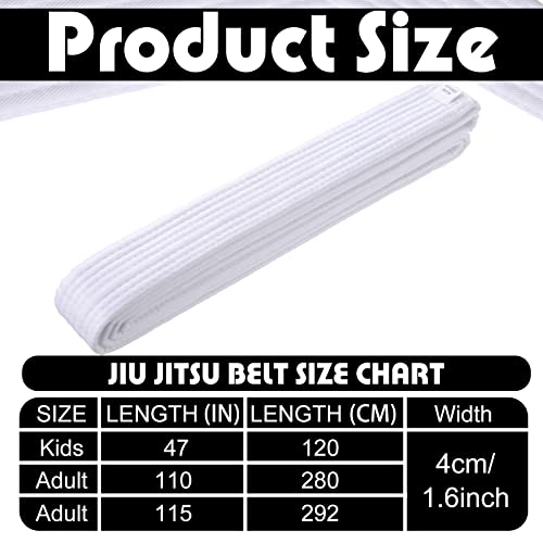 4 Pieces White Taekwondo Belt Cotton Judo Hapkido Martial Arts Uniform Karate Belt Universal Fit Rank Belt Martial Arts Belt For Men Women Martial Arts Sports Costume Supplies (47 Inch) #TOP1