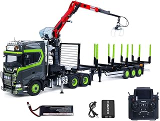 TOUCAN RC HOBBY Toucan 6X6 Metal Chassis 1/14 RC Tractor Truck 770S Hydraulic Crane Logging Trailer