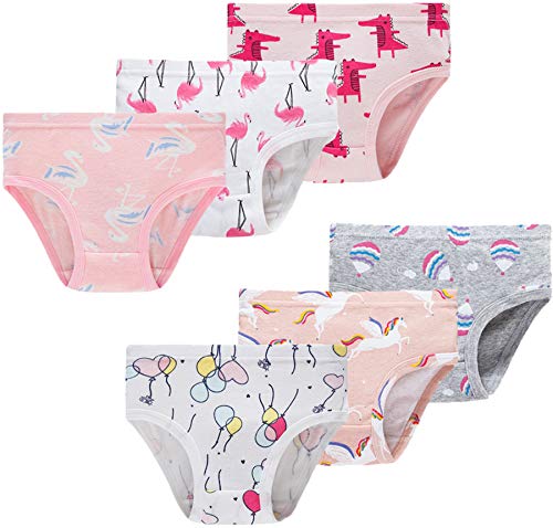 Naivete 5T Underwear Girls Cotton Breathable Panties Little Kids Briefs Childrens Flamingo Comfort 6 Pack Undies #TOP2