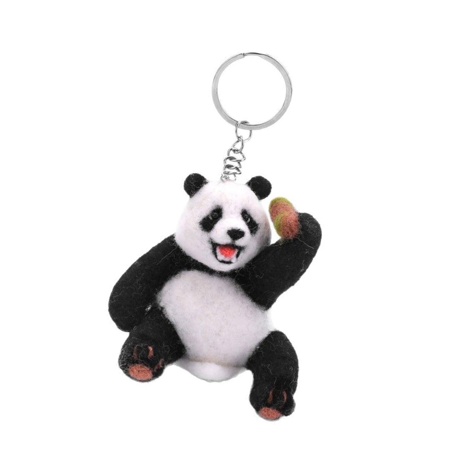 FackLOxc Panda Needle Felting Set Panda Animal Wool Felted Set with Instruction Wool Roving Wood Handle Supplies