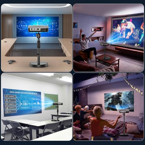 Nakelulu Beamer Ständer, 360° Desktop Projektorhalterung Höhenverstellbar von 28cm bis 45cm, Beamer Tisch Halterung mit 1/4 Zoll Montageschraube, Projector Halterung für Heimkino, Spielzimmer, Büro