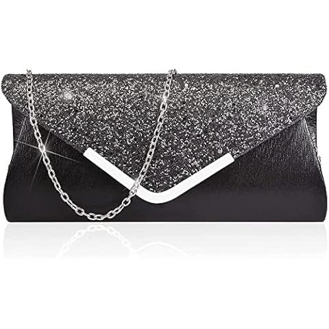 Fshyogasr Womens Clutch Bag Sparkly Clutch Purse Wedding Evening Handbag Envelope Chain Shoulder Bag Bridal Prom Party Handbag Purse Cover