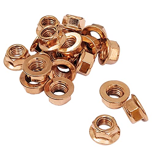 20 Pcs Exhaust Manifold Nuts Head Stud Nut M10 Hex Copper Self Locking 183017377774 Compatible With Bmw. Toyota Honda Accord Civic 90212-Sa5-003 #TOP14