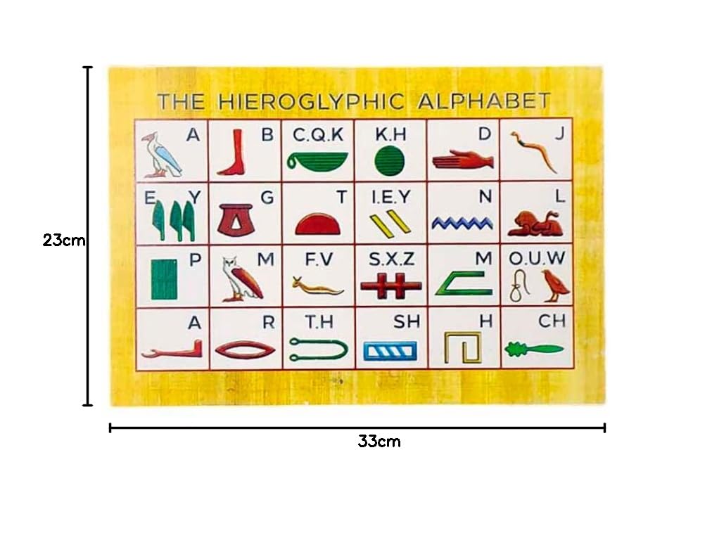 Horus Artesanía de Egipto Papirus egipski Twoje imię i horoskop w hieroglifie na oryginalnym papirusie ręcznie i pomalowanym w Egipcie