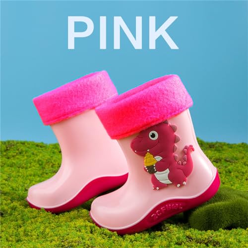 Unisex-Child Toddler Cartoon Rain Boots Waterproof Warm Lining Fun Printed Colors Rain Boots for Girls and Boys2
