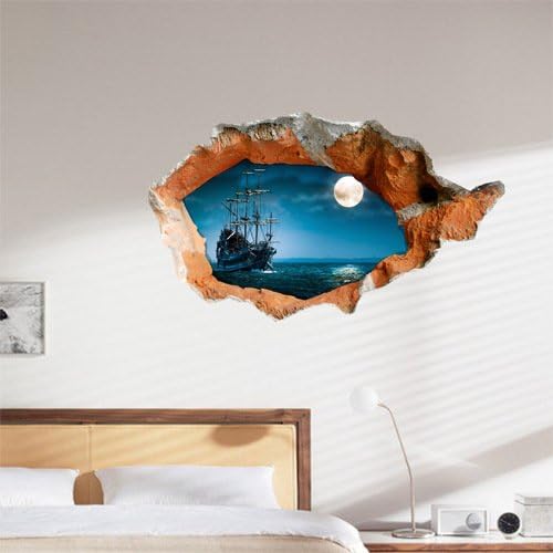 YUANMU The latest 3D ( Corsair ) wall stickers bedroom living room TV sofa background wallpaper HD stereoscopic self-adhesive paper
