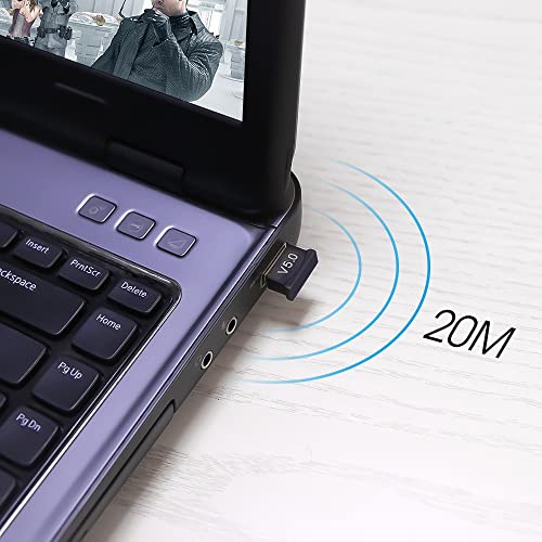 Image of USB Bluetooth Adapter - BT Version 5.0 Receiver Dongle, Long Range Connector for Windows PC Laptop Desktop Device