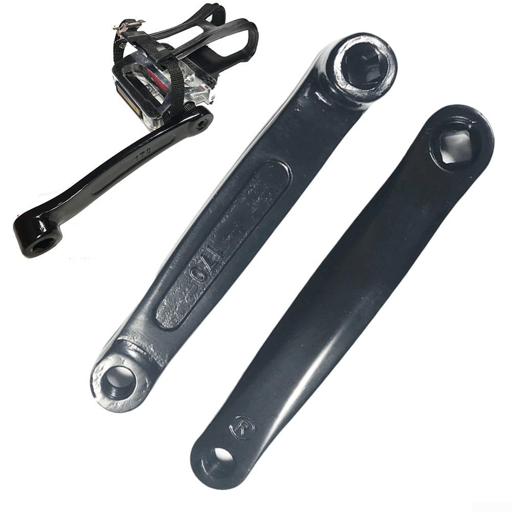 Stalowy zestaw korb rowerowych 170 mm do roweru treningowego, do treningu wewnętrznego, zamiennik gwintu M14, 13 x 13 mm, kwadratowy otwór, czarna para