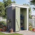 Patiowell 5x3 FT Outdoor Storage Shed with Floor Frame, Small Metal Sheds