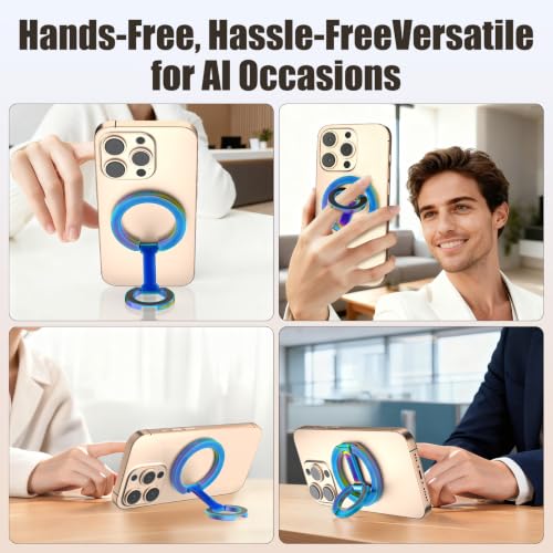 Image of Magnetic Phone Ring Grip for MagSafe Compatible with iPhone Samsung (Color) | Dual-Sided Magnetic Cell Phone Ring Stand Holder Compatible with iPhone 17 /16 /15 /14 /13 Pro Max Plus, and Magnet Car Mounts