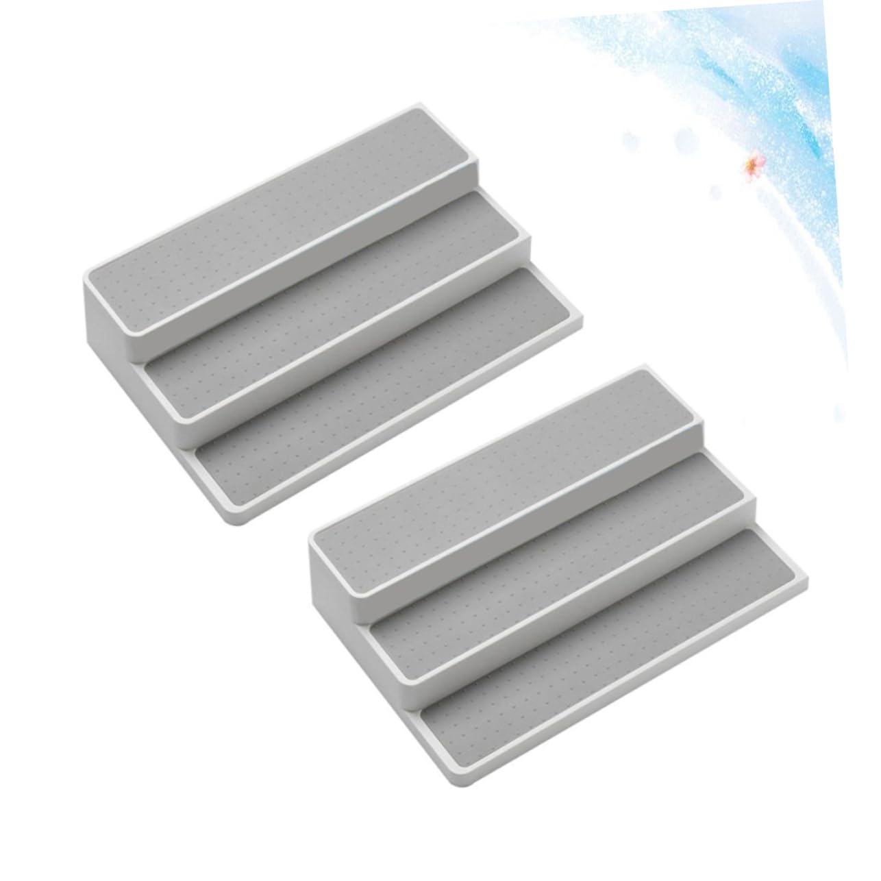 Étagère à Épices à 3 Niveaux en Pp, Lot de 2, pour Rangement la Cuisine | Rangement de Placard, Organisateur D’armoire, Usage la Cuisine et Salle de Bain, pour Sel et Savons