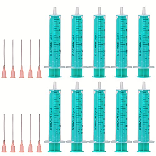 MedixX 10 Stück Spritzen-Set mit stumpfer Nadel verschiedene Größen für Hobby und Heimwerk - Spritzen einzeln steril verpackt (10x 10ml Spritze & 10x Kanüle)