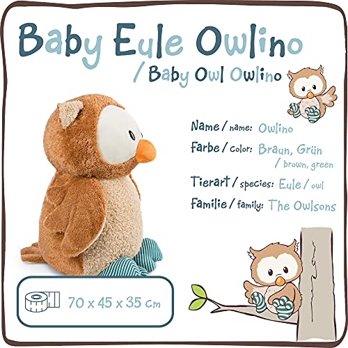 NICI Kuscheltier Baby-Eule Owlino 70 cm – Eule Plüschtier für Mädchen, Jungen & Babys – Stofftier Eule zum Kuscheln, Spielen & Schlafen – Gemütliches Schmusetier ab 0 Monaten