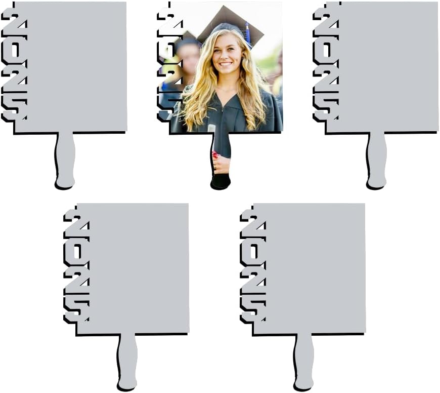 Sublimation Graduation Big Fan Blanks 2024 Graduation Blank Paddle 10 x 6 Inch Custom Graduation Big Head Photo Fans Grad Paddles Sublimation (5 Pack), 25.6x15cm, STB-FPPF08-A5
