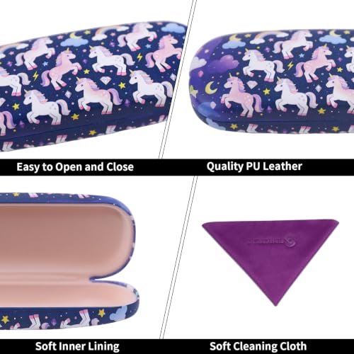 Image of PERFECTSIGHT Hard Shell Eyeglasses Case, Kawaii Protective Glasses Case for Kids, Cute Eyeglass Case for Women Men Girls