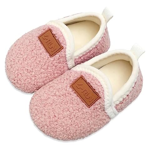 L-RUN Toddler Girl Slippers Boys Bedroom Shoe Pink 6.5-7.5 Toddler=EU24-25 Cover
