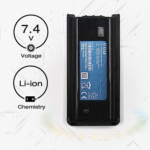 Elxjar (2-Pack) 7.4V 2000Mah Knb-45L Li-Ion Battery Replacement For Kenwood Radio Tk2200 Tk3200 Tk3300 Tk3400 Tk-2307 Tk3307 Tk2206 Tk3206 Tk2406 Tk2312 Tk3312 Nx240 Nx340 Nx348 #TOP1