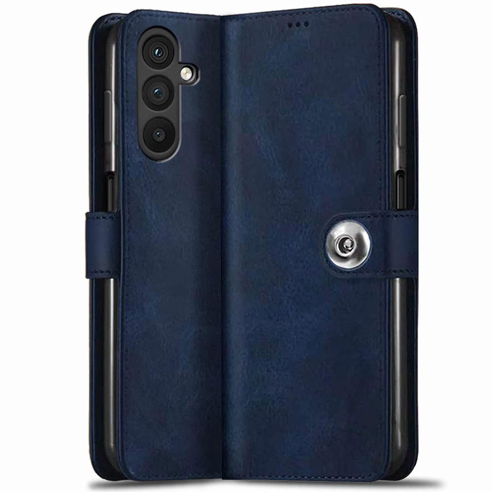 TheGiftKart Flip Cover Back Case for Samsung Galaxy M35 5G | Genuine Leather Finish | Designer Button | Inbuilt Pockets & Stand | Flip Back Cover Case for Samsung Galaxy M35 5G (Faux Leather, Blue) (B0D9BYV4R1) Amazon Price History, Amazon Price Tracker