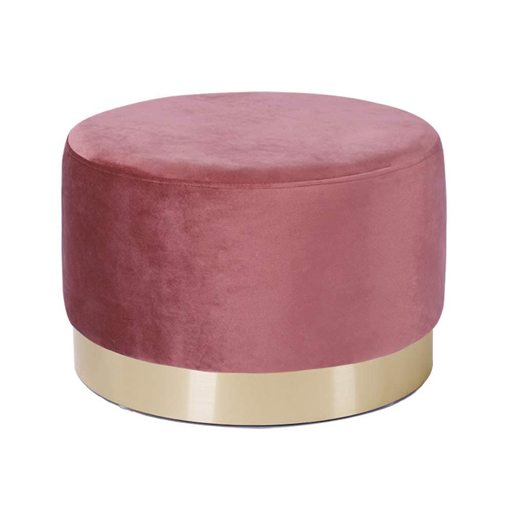 Tabouret de maquillage en velours haut de gamme et socle doré