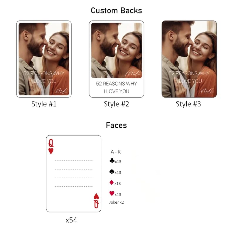 Baraja de Cartas Personalizadas Razones de Amor 54 Piezas miniatura 2