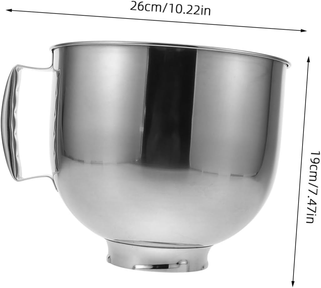 Stainless Steel Mixing Bowl for Stand Mixer Deep and Large Whipping Bowl for Baking and Cooking Dishwasher Safe Multi-functional Kitchen Essential