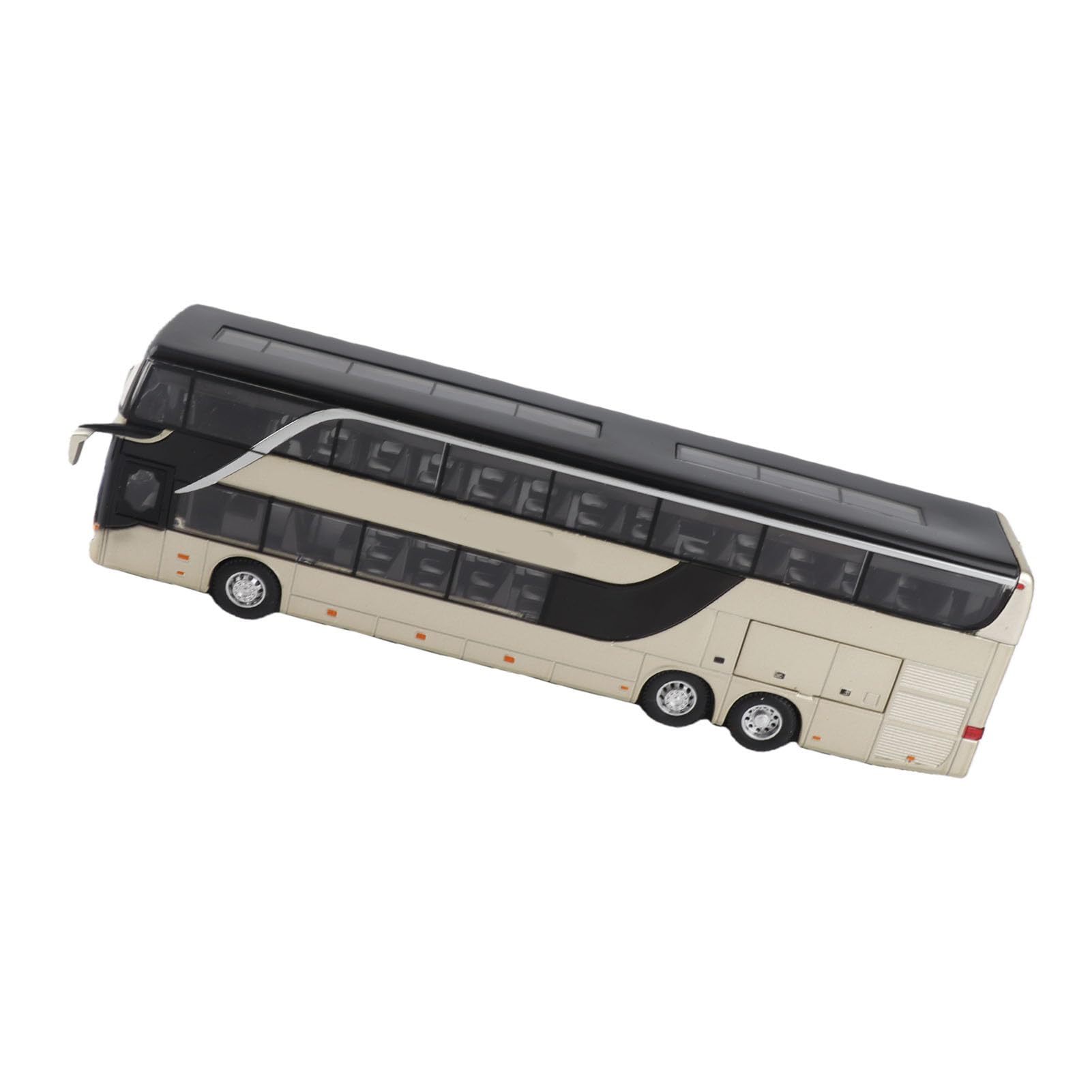 Highly Simulation 1:32 Alloy Electric Doubledecker Bus Car Model Toy with Light Music for Children Birthday and Festival (Gold)