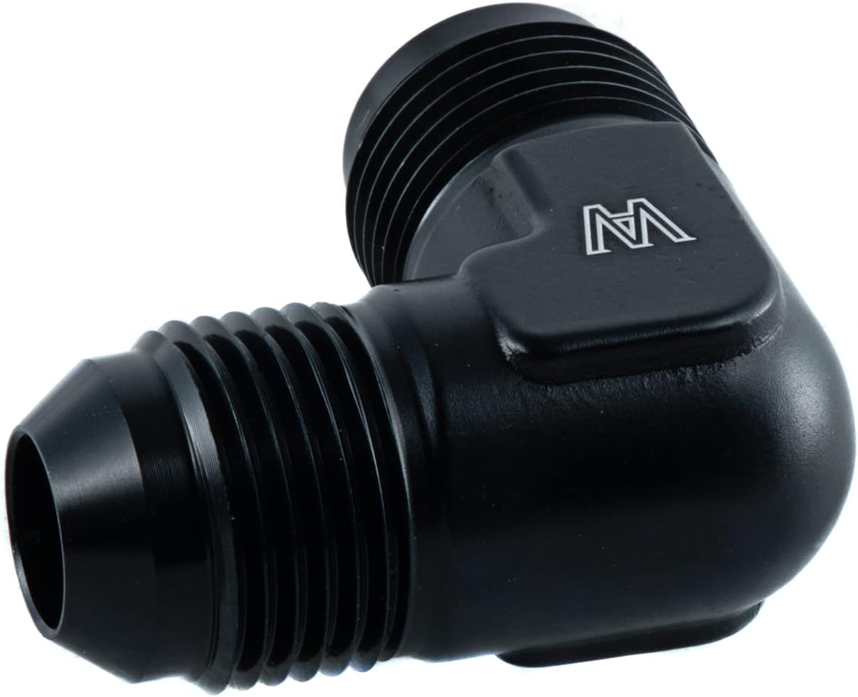 -8AN Male to AN8 Male Flare 90 Degree Fitting Adapter Union Aluminium Black
