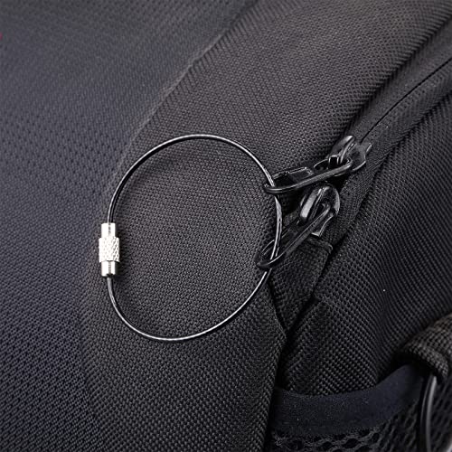 200 Pcs Stainless Steel Wire Keychains Cable Black Key Rings Luggage Tag Loops Key Keeper 4 Mm Twist Barrel (5.91 Inch Long) #TOP6