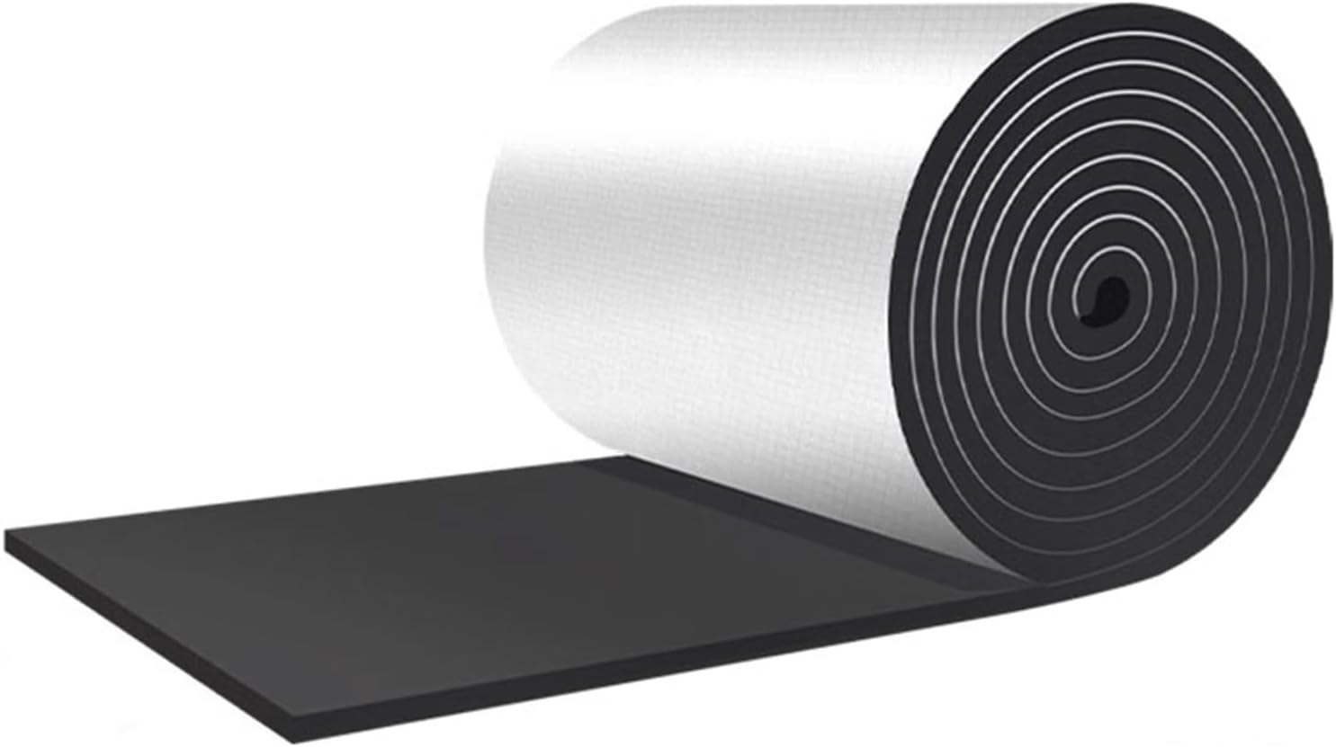 Insulation Sheet,Self-Adhesive Embossed Aluminum Foil Waterproof Heat Resistant Thermal Barrier,Self-Adhesive Sound Insulation Acoustic Foam,for Roof Wall Duct Pipe(5MM(THK),1 * 6M(6m²))