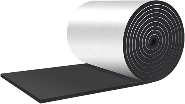 Insulation Sheet,Self-Adhesive Embossed Aluminum Foil Waterproof Heat Resistant Thermal Barrier,Self-Adhesive Sound Insulation Acoustic Foam,for Roof Wall Duct Pipe10MMTHK,1 * 10M 10m2