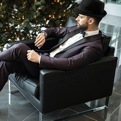 Unisex Classic Manhattan Fedora Hat With Black Band Fashion Casual Jazz Wool Cap (Black) #TOP1