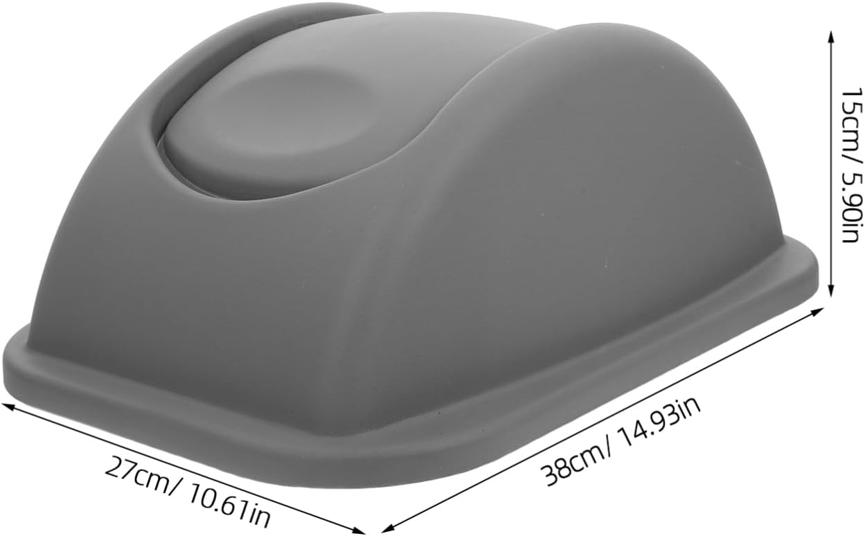 SOLUSTRE Outdoor Plastic Garbage Can Lid Rotating Design Waste Bin Cover for and Clean Environment Stylish Gray Recycling Bin Accessory