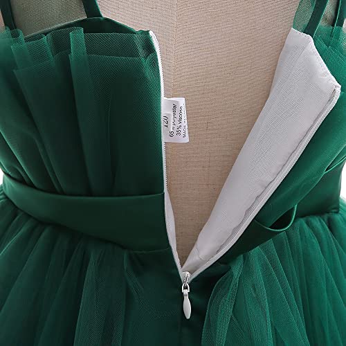 12M-6T Baby Girls Christmas Ruffle Ball Tutu Gown Wedding Party Lace Dresses Dark Green 90 #TOP4