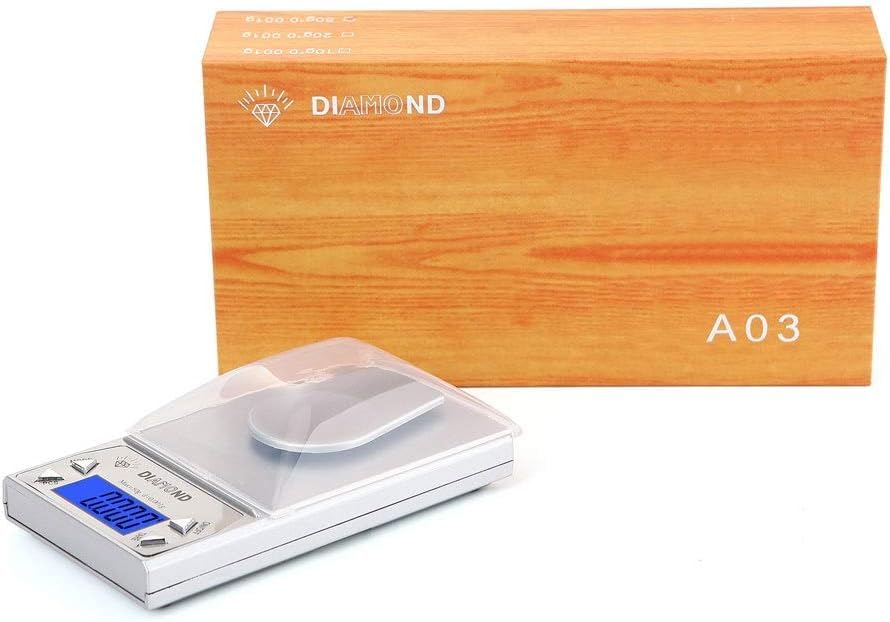 Báscula de cocina digital, báscula electrónica de bolsillo de 50 g x 0,001 g, báscula inteligente de joyería de alta precisión con mini báscula de cocina LED (tamaño: 50 g/0,001 g) ( Size : 20g/0.001g