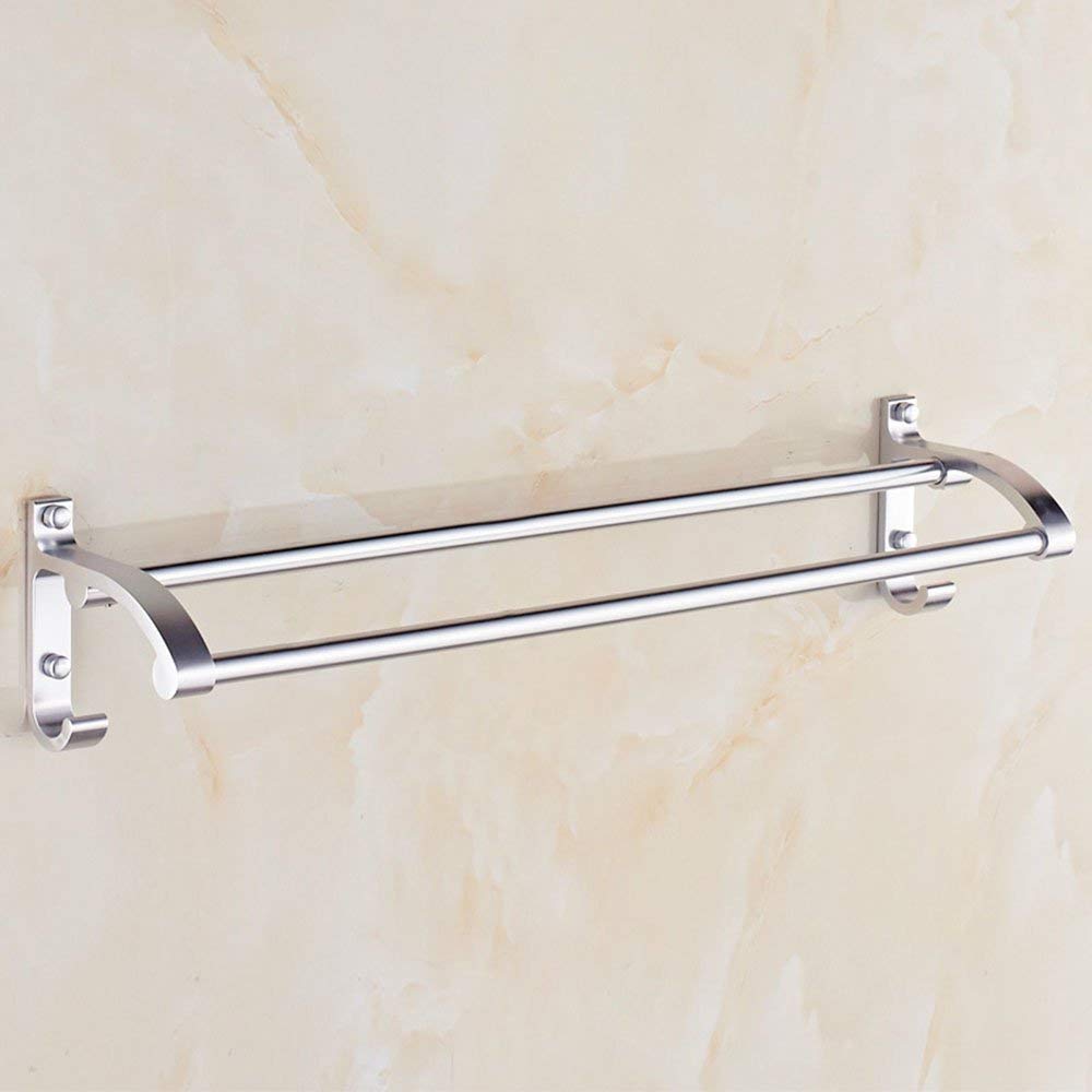 Porte-serviettes space aluminium mural avec double barre de rangement de douche