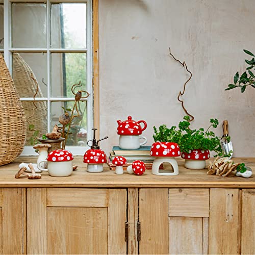 Brûleur à huile champignon rouge diffuseur céramique contre mauvaises odeurs - 5