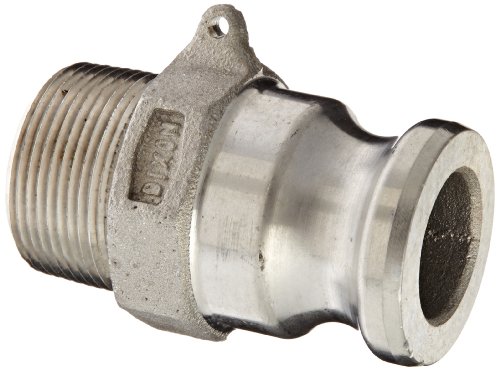Dixon 125-F-AL Aluminum 356T6 Boss-Lock Type F Cam and Groove Hose Fitting, 1-1/4" Plug x 1-1/4" NPT Male