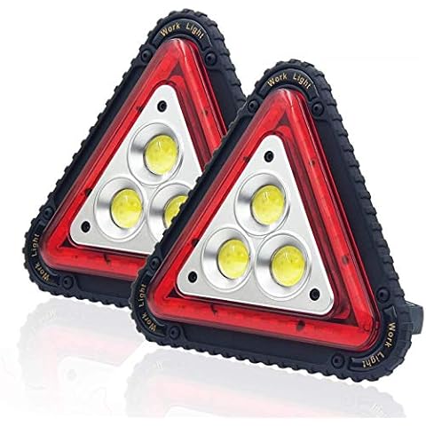 OTYTY 3 COB 30W 1500LM LED Work Light, Rechargeable Portable Waterproof LED Flood Lights Triangle Warning Light for Outdoor Camping Hiking Emergency Car Repairing Job Site Lighting (2 Pack) Cover